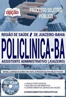 Apostila Concurso Policlínica BA 2019 PDF e Impressa Assistente Administrativo