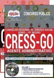 Apostila CRESS GO 2019 Agente Administrativo PDF e Impressa