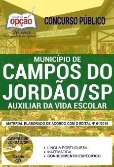Apostila Prefeitura de Campos do Jordão 2019 Auxiliar da Vida Escolar PDF e Impressa