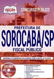 Apostila Prefeitura de Sorocaba 2019 Fiscal Público PDF e Impressa