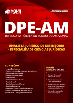 Apostila Concurso DPE AM 2019 Analista Jurídico de Defensoria Especialidade Ciências Jurídicas Grátis Cursos Online