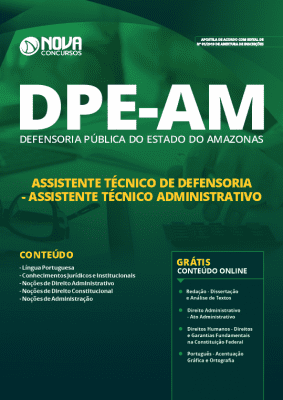 Apostila Concurso DPE AM 2019 Assistente Técnico de Defensoria Grátis Cursos Online