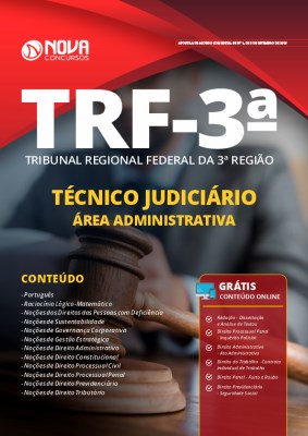 Apostila Concurso TRF 3 2019 Técnico Judiciário Área Administrativa Grátis Cursos Online