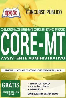 Apostila Concurso CORE MT 2019 Assistente Administrativo PDF e Impressa
