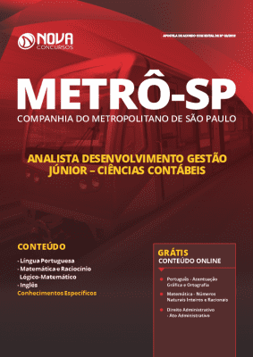 Apostila Metrô SP 2019 Analista Desenvolvimento Gestão Júnior em Ciências Contábeis