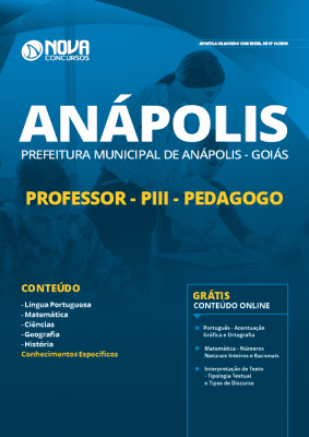 Apostila Prefeitura de Anápolis 2019 Professor Pedagogo