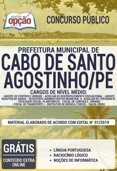 Apostila Prefeitura do Cabo de Santo Agostinho 2019 PDF e Impressa