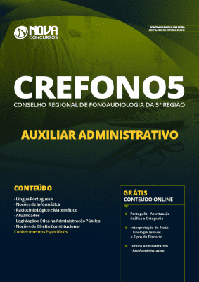 Apostila Concurso CREFONO5 2019 Auxiliar Administrativo Grátis Cursos Online