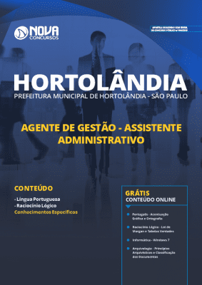 Apostila Concurso Prefeitura de Hortolândia 2019 Assistente Administrativo Impressa e PDF Grátis Cursos Online