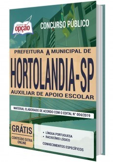 Apostila Prefeitura de Hortolândia 2019 Auxiliar de Apoio Escolar PDF e Impressa