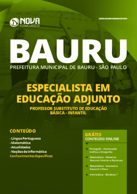 Apostila Concurso Prefeitura de Bauru 2020 Professor Grátis Cursos Online