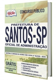 Apostila Concurso Prefeitura de Santos 2020 Oficial de Administração PDF e Impressa