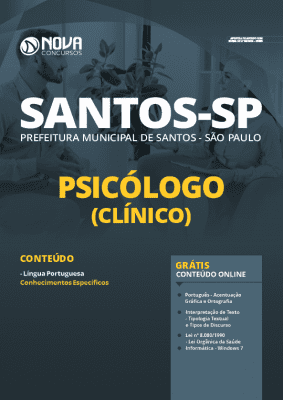 Apostila Concurso Prefeitura de Santos 2020 Psicólogo Grátis Cursos Online