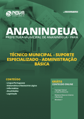 Apostila Concurso Prefeitura de Ananindeua 2020 Nível Médio Grátis Cursos Online