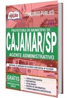 Apostila Concurso Prefeitura de Cajamar 2020 Agente Administrativo PDF e Impresa