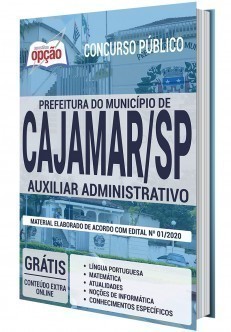 Apostila Prefeitura de Cajamar 2020 Auxiliar Administrativo PDF e Impressa
