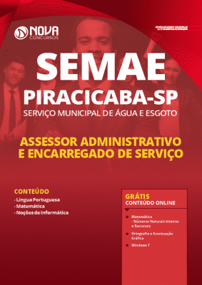 Apostila Concurso SEMAE Piracicaba 2020 Assessor Administrativo e Encarregado de Serviço Grátis Cursos Online