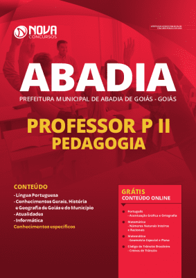 Apostila Prefeitura de Abadia de Goiás 2020 Professor Pedagogia Grátis Cursos Online