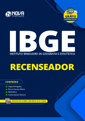 Apostila Recenseador do IBGE 2020 Grátis Cursos Online