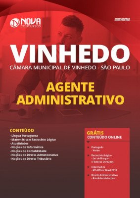 Apostila Câmara de Vinhedo SP 2020 Agente Administrativo Grátis Cursos Online