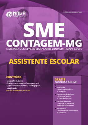 Apostila Concurso SME Contagem MG 2020 Assistente Escolar Grátis Cursos Online
