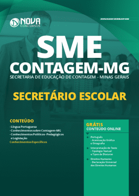 Apostila Concurso SME Contagem MG 2020 Secretário Escolar Grátis Cursos Online