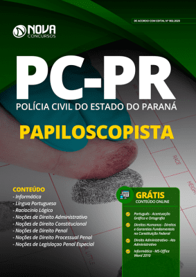 Apostila PC PR 2020 Papiloscopista Impressa e PDF Grátis Cursos Online