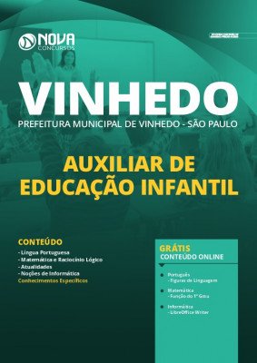 Apostila Concurso Prefeitura de Vinhedo 2020 Auxiliar de Educação Infantil Grátis Cursos Online