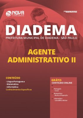Apostila Concurso Prefeitura de Diadema 2020 Agente Administrativo Grátis Cursos Online