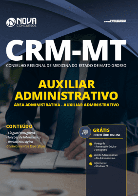 Apostila Concurso CRM MT 2020 Auxiliar Administrativo Grátis Cursos Online