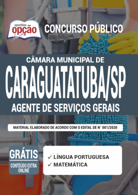 Apostila Câmara de Caraguatatuba SP 2020 PDF e Impressa Cargo Auxiliar de Serviços Gerais