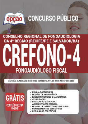 Apostila Concurso Crefono 4 2020 PDF e Impressa Cargo Fonoaudiólogo Fiscal