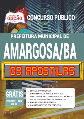 Apostila Concurso Prefeitura de Amargosa BA 2020 PDF Impressa