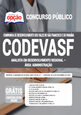 Apostila CODEVASF 2020 PDF e Impressa Cargo Analista Área Administração