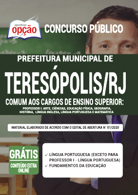 Apostila Teresópolis RJ 2020 PDF e Impressa Comum a Cargos de Professor