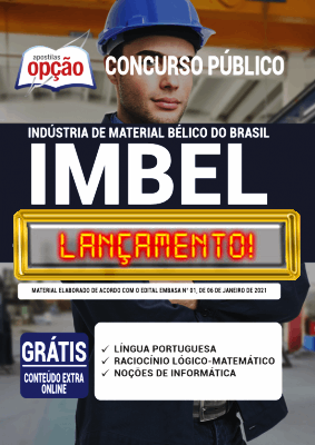 Apostila IMBEL 2021 Impressa e PDF Grátis Conteúdo Online Editora Opção