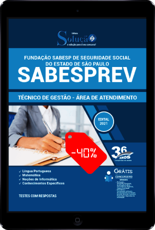 Apostila Concurso SABESPREV 2021 PDF Download Desconto