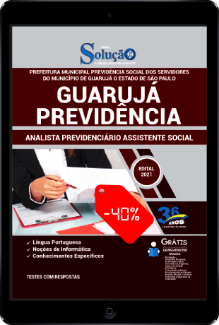 Apostila Concurso Guarujá Previdência 2021 PDF Desconto Analista Previdenciário Assistente Social