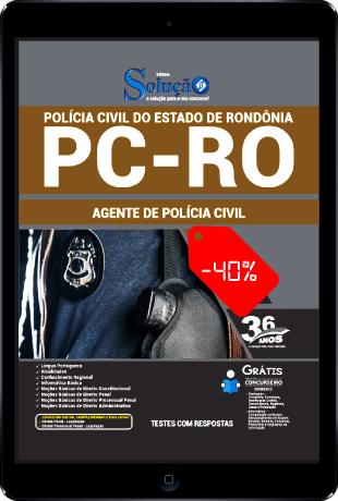 Apostila Concurso PC RO 2021 PDF Grátis Agente de Polícia PC RO