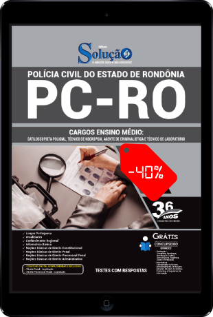 Apostila Concurso PC RO 2021 PDF Grátis Cargos de Ensino Médio