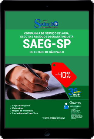 Apostila SAEG SP 2021 PDF Concurso SAEG Guaratinguetá 2021
