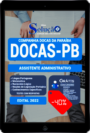 Apostila DOCAS PB 2022 PDF Assistente Administrativo