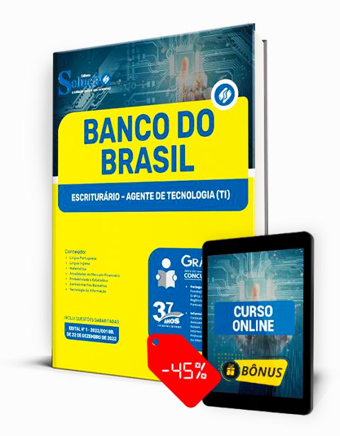 Apostila Banco do Brasil 2023 PDF e Impressa Escriturário Agente de Tecnologia