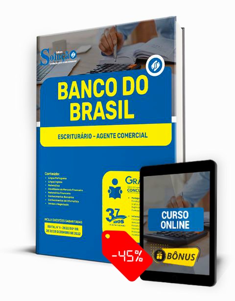 Apostila Concurso Banco do Brasil 2023 PDF e Impressa Escriturário Agente Comercial
