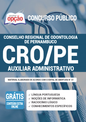 Apostila Concurso CRO PE 2020 PDF Download e Impressa Auxiliar Administrativo