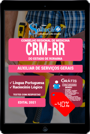 Apostila Concurso CRM RR 2021 PDF Download Auxiliar de Serviços Gerais