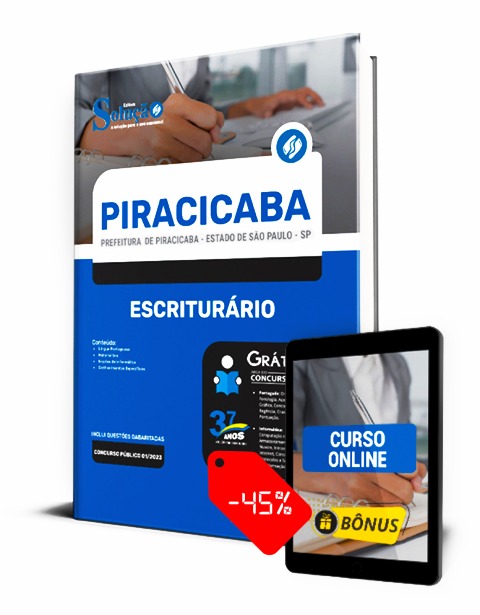 Apostila Concurso Piracicaba 2023 PDF Grátis Escriturário