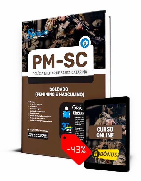 Apostila PM SC 2023 PDF Grátis Curso Online Soldado PM SC
