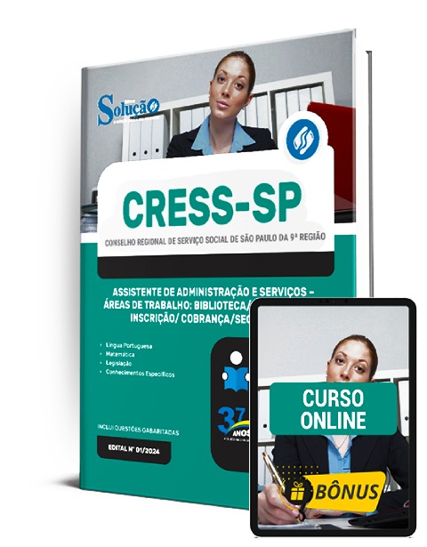 Apostila CRESS SP 2024 PDF Impressa Assistente de Administração e Serviços